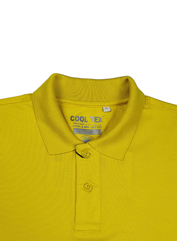 Milano Group Cooltex Ready Stock Polo Shirt for Men, Large, Yellow