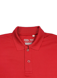 Milano Group Cooltex Ready Stock Polo Shirt for Men, Large, Red