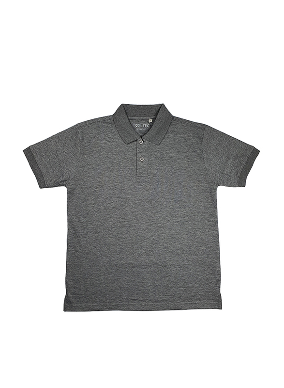Milano Group Cooltex Ready Stock Polo Shirt for Men, Large, Heather Grey