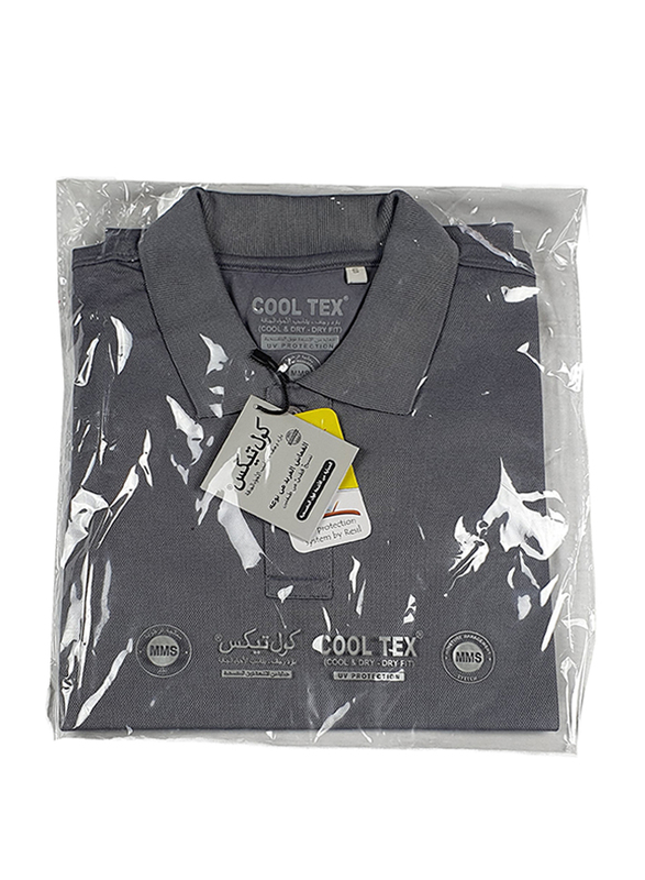 Milano Group Cooltex Ready Stock Polo Shirt for Men, Large, Dark Grey