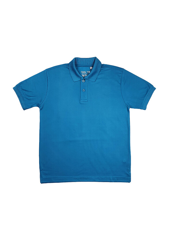 Milano Group Cooltex Ready Stock Polo Shirt for Men, Large, Turquoise Blue