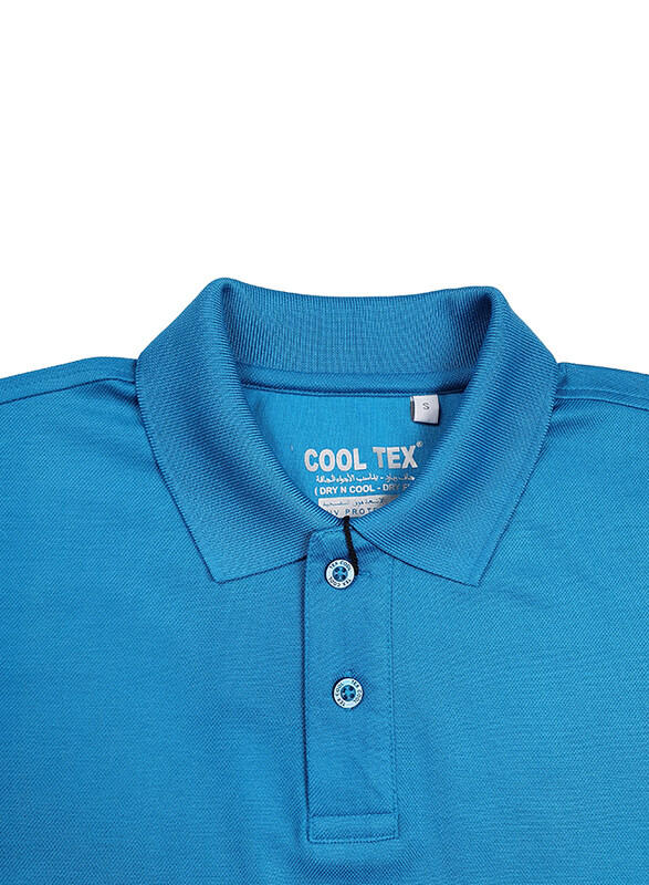 Milano Group Cooltex Ready Stock Polo Shirt for Men, Large, Turquoise Blue