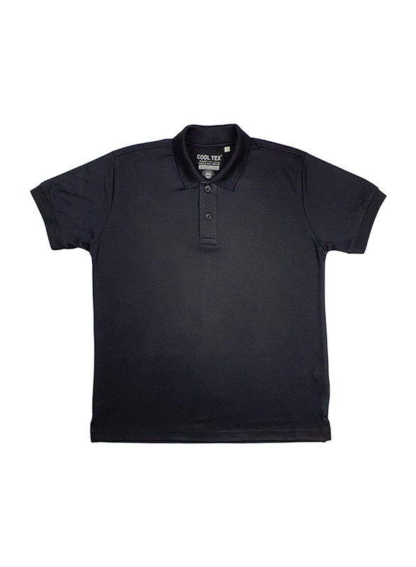 Milano Group Cooltex Ready Stock Polo Shirt for Men, Large, Black
