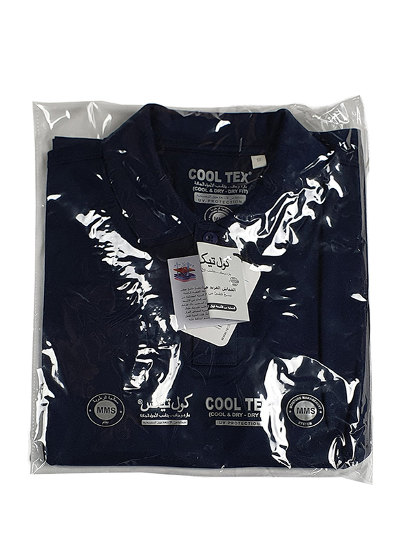 Milano Group Cooltex Ready Stock Polo Shirt for Men, Large, Navy Blue