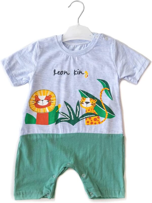 Lion King Romper, Green/Grey