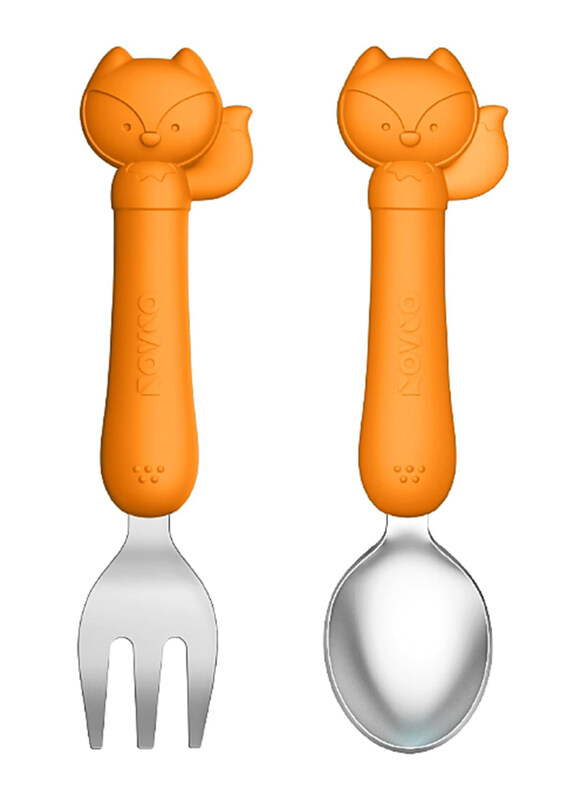 

Rikang Silicone Baby Spoon and Fork Set, Orange