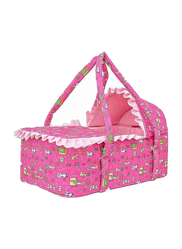 

Generic Baby Carry Cot & Portable Bed, Convenient Outdoor Picnic and Travel Baby Bed with Protective Zip Sun Hood, Ideal for Newborns, Pink