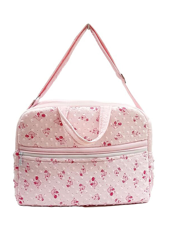 

Rikang Baby Diaper Bag, Nursery Bag with Shoulder Strap, Cute Plant Design, Pink