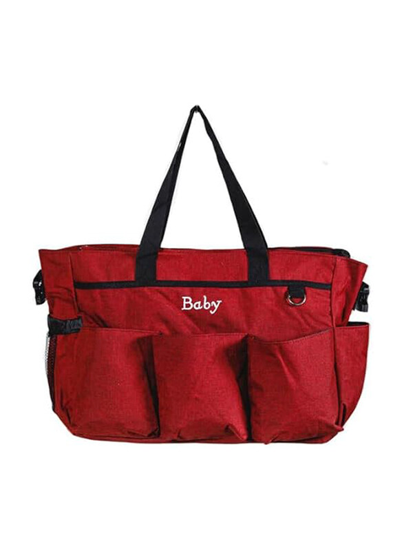 

Rikang Premium Polyester Easy Travel Friendly Carry Bag Spacious with Multiple Compartment Essential Baby Bag for Mummy, Maroon
