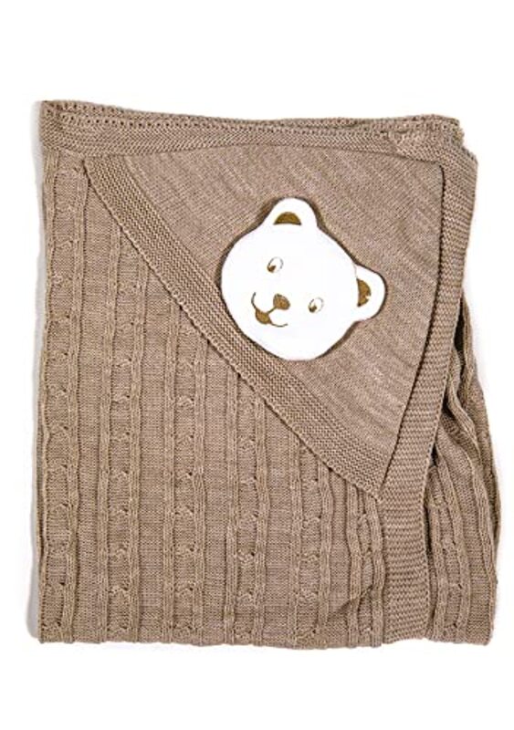 Hooded Blanket for Babies, Newborn, 5050, Brown