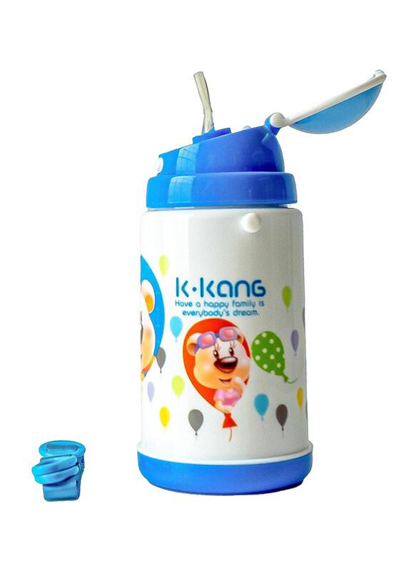 

Rikang Baby Bottle with Straw and Strap, 360ml, Blue