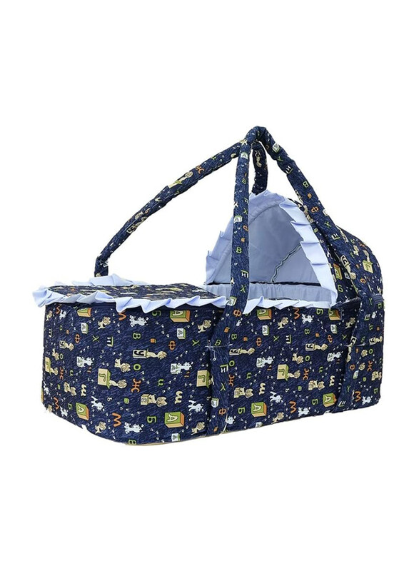 

Generic Baby Carry Cot & Portable Bed, Convenient Outdoor Picnic and Travel Baby Bed with Protective Zip Sun Hood, Ideal for Newborns, Blue
