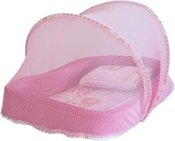 Bedding Set with Mattress Pillow & Mosquito Net, Newborn, Pink