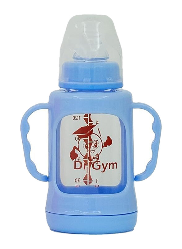

Rikang 150ml Silicon Cover Spill Proof BPA Free Comfortable Feeding Bottle, Blue