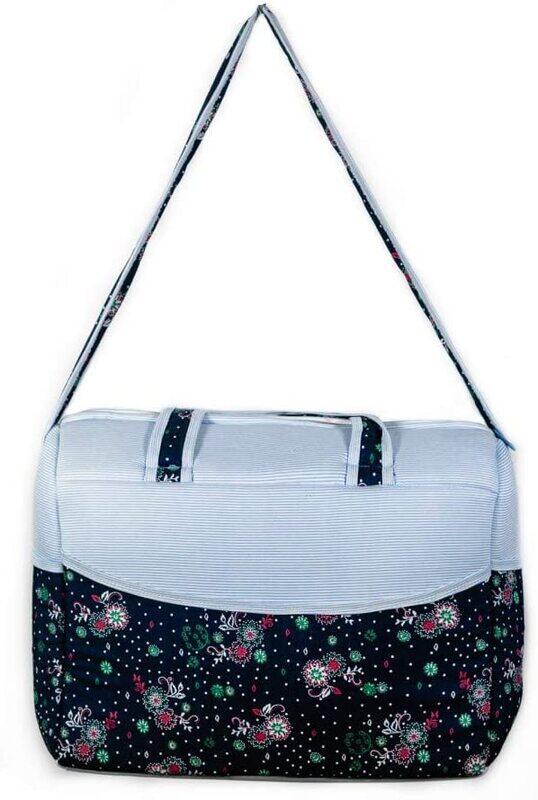 Floral Print Mommy Bag, Blue