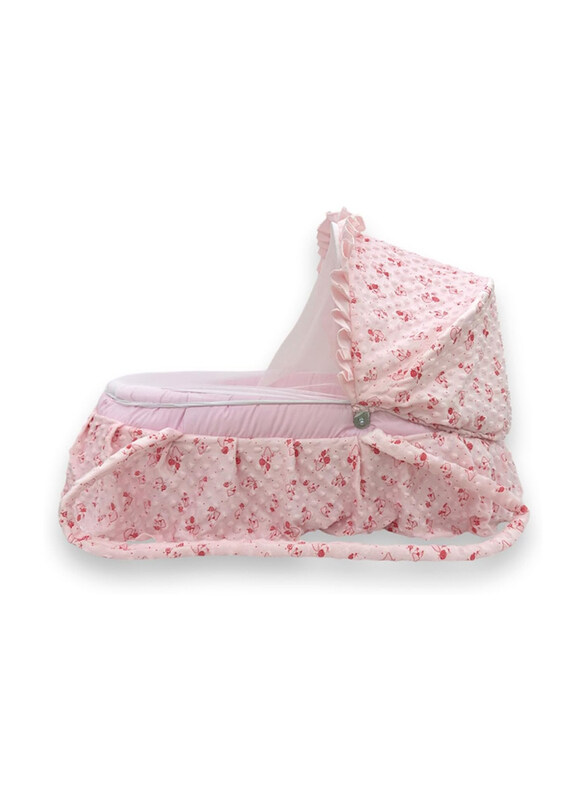 

Rikang Baby Carry Cot with Printed, Padded Mattress, Pink