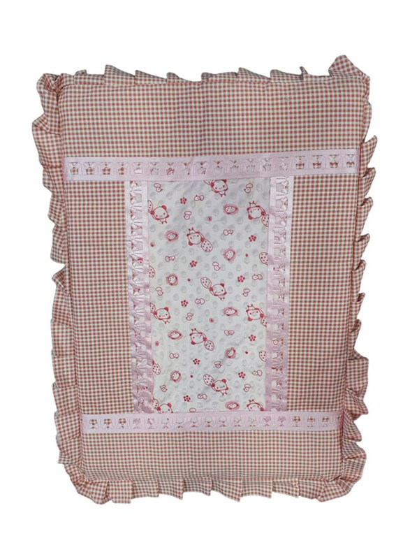 

Rikang Baby Mattress with Cute Gingham and Animal Print Design, Pink