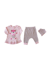 Baby Girl Clothing Set, 3 Piece, 0-3 Months, Pink