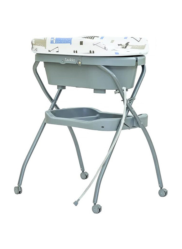 

Generic Baby Foldable Standing Bath Diaper Change, Grey