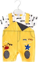 Crab Romper for Babies, 6 Months, Yellow