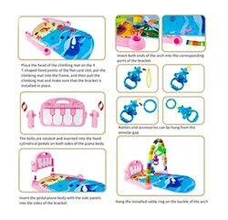 Multifunction Piano Design Playing Mat with Dangling's, Blue