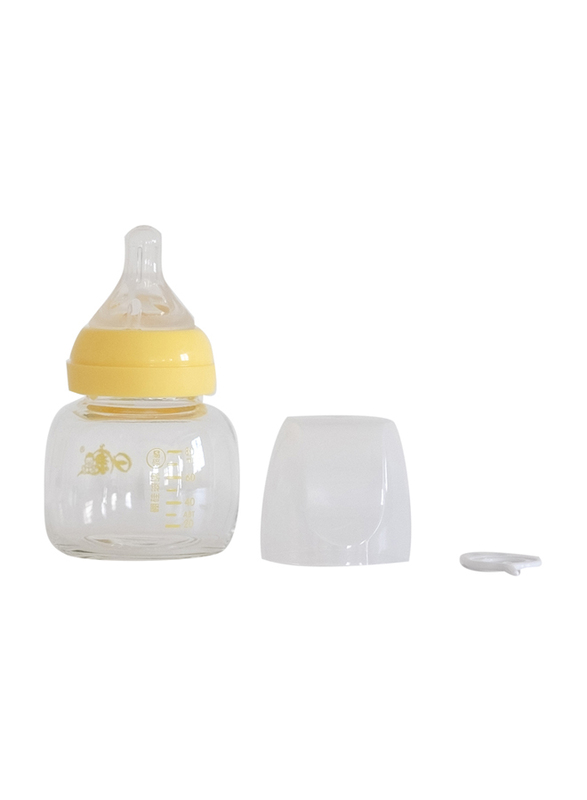 Baby Feeding Bottle, 80ml, Yellow/Clear