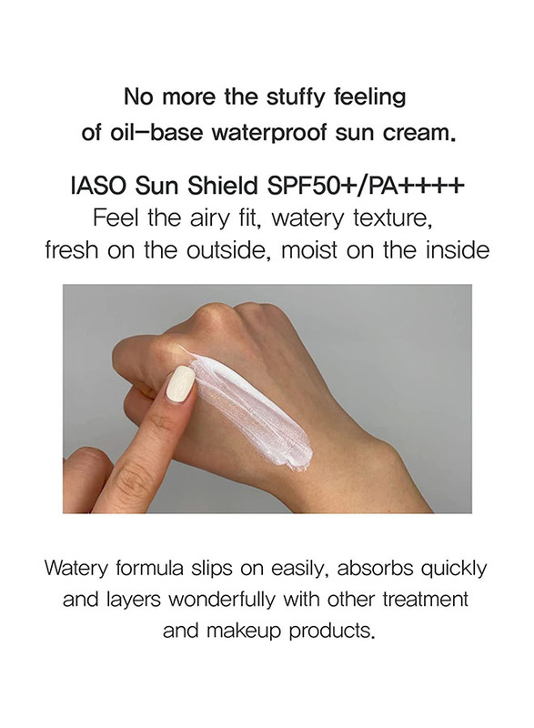 IASO Spf50+ Sun Shield Waterproof Sunscreen, 70ml