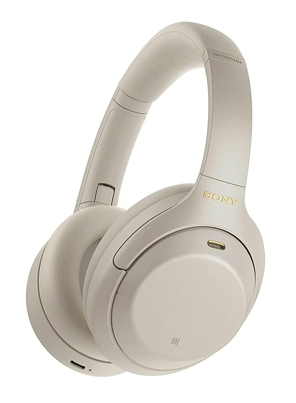 Sony Wireless / Bluetooth Over-Ear Noise Cancelling Headphones with Mic, Silver