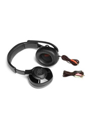 JBL Quantum 200 Wired Over-Ear Gaming Headphones With Voice-Focus Flip-Up Mic, Black