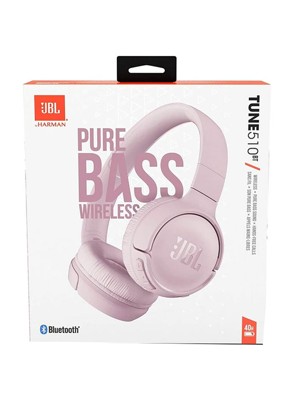 JBL Tune 510BT Wireless / Bluetooth On-Ear Headphones with Mic, Rose