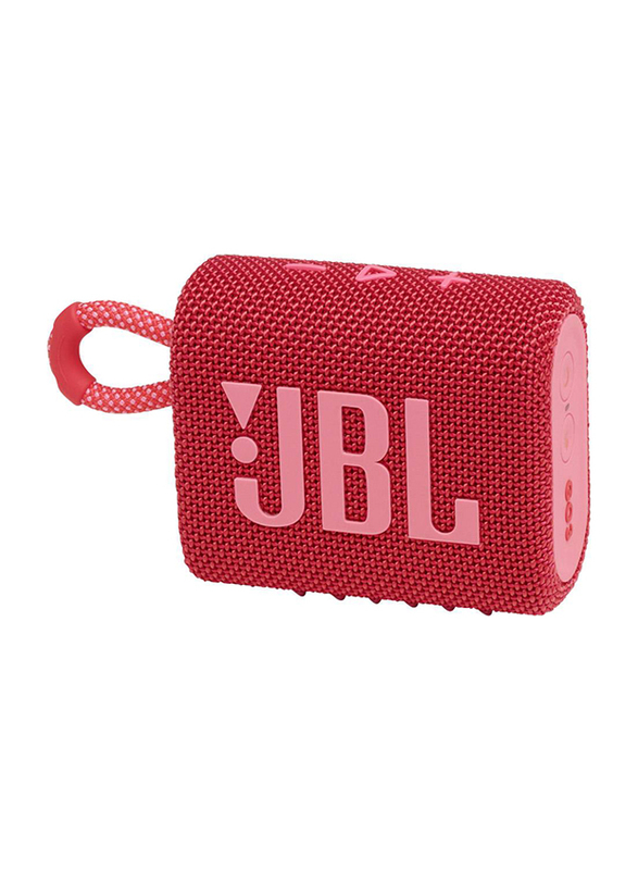 JBL Go 3 Portable Waterproof Speaker, Red