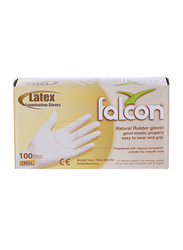 Falcon Examination White Gloves, Large, 100 Pieces