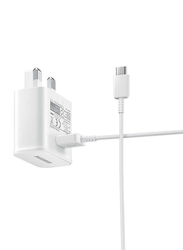 Samsung UK Wall Charger, USB Type A to USB Type C Charge Cable, White