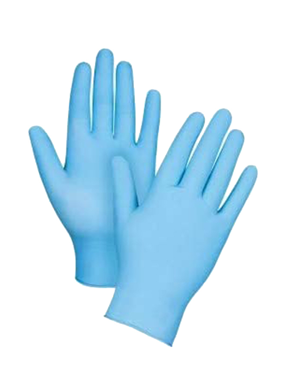 Falcon Nitrile High Quality Pre-Powdered Blue Gloves, Large, 100 Pieces