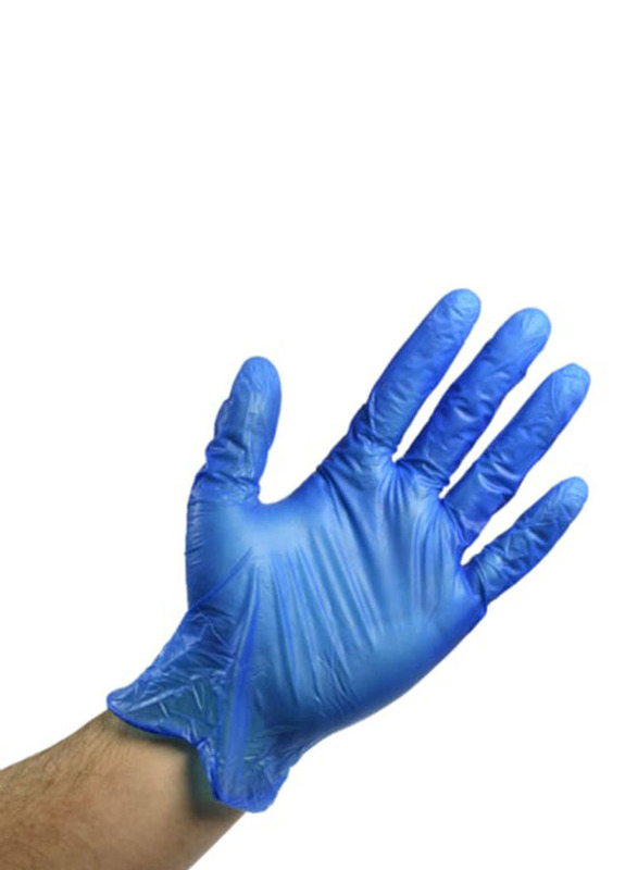 Falcon Lavish Blue Vinyl Powder Free Gloves, Medium, 100 Pieces