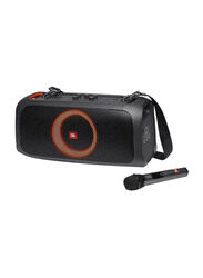 JBL Partybox On-The-Go Portable Party Speaker with Built-in Lights and Wireless Mic, Black