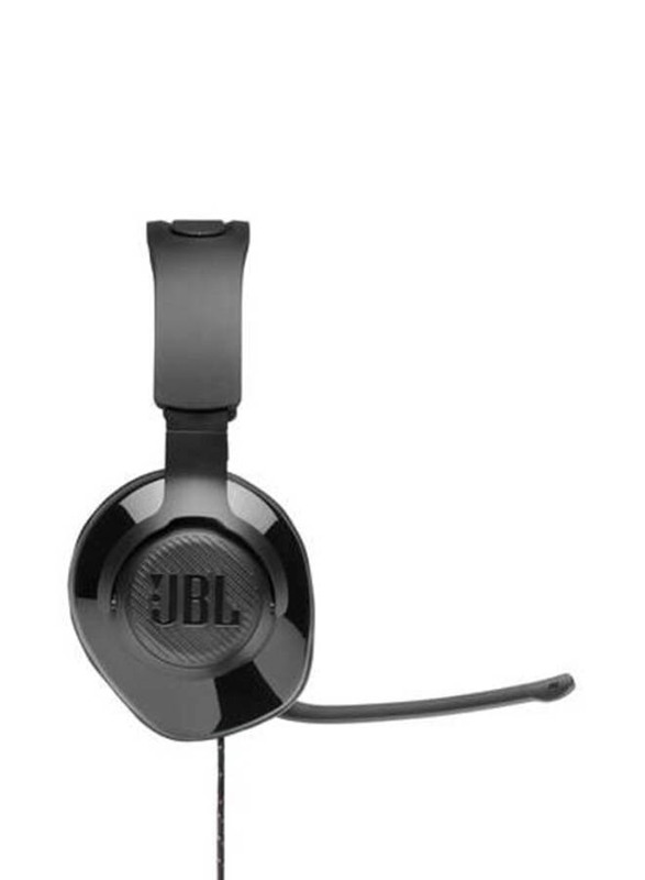 JBL Quantum 200 Wired Over-Ear Gaming Headphones With Voice-Focus Flip-Up Mic, Black