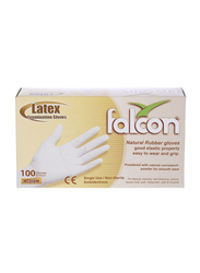 Falcon Examination White Gloves, Medium, 100 Pieces