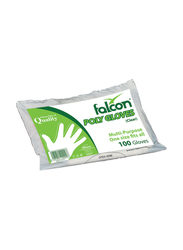 Falcon Lavish Clear Bio-Degradable PE Plastic Gloves, 400 Pieces