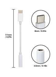3.5mm Headphone Jack Cable, 3.5mm Jack To USB Type C for All Smartphones, White
