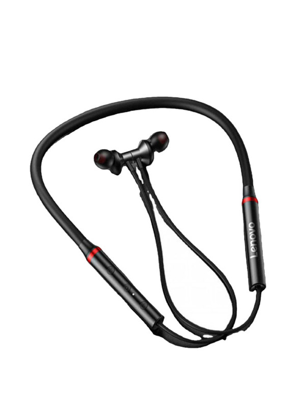 Lenovo HE05X Wireless / Bluetooth 5.0 In-Ear Noise Cancelling Neckband Headphones with Mic, Black