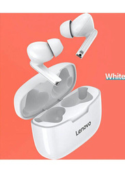 سماعات اذن لينوفو XT90 لاسلكية بلوتوث بتصميم داخل الاذن وخاصية الغاء الضوضاء مع علبة شحن, أبيض