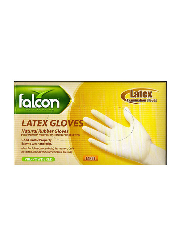 

Falcon Lavish Latex Pre Powder Gloves, Large, 100 Pieces