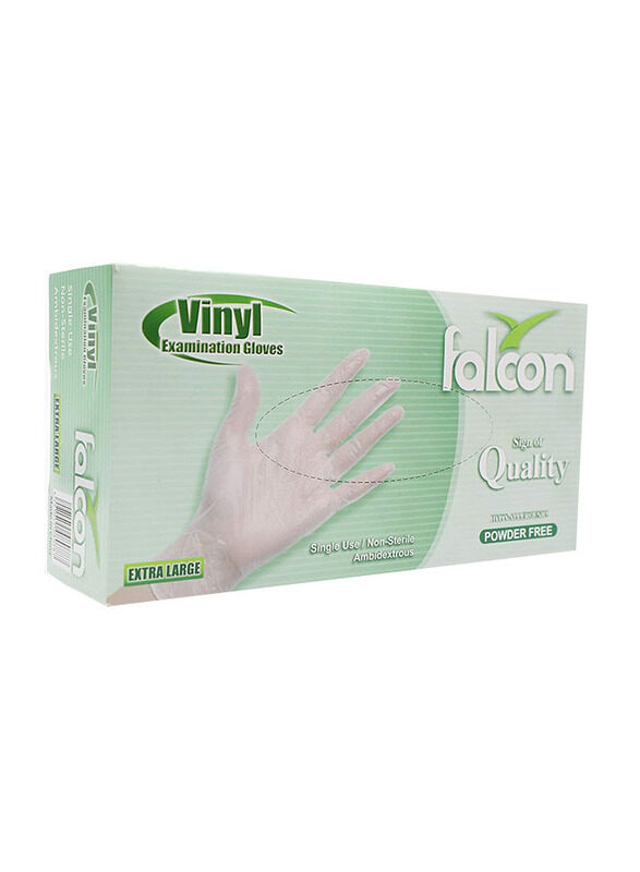 

Falcon Lavish Vinyl Pre Powder Gloves, Extra Large, 100 Pieces