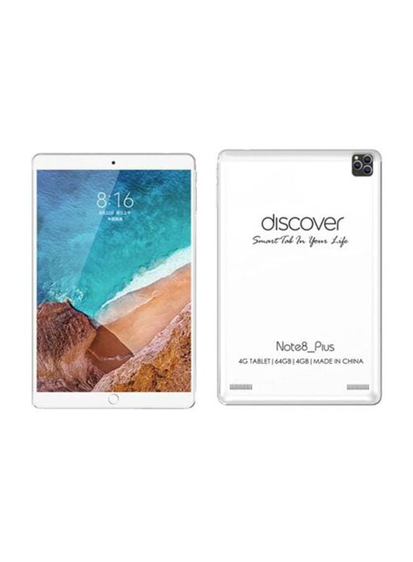 Discover Note 8 Plus 64GB Silver 10.1 Inch Tablet, With Face Time, 4GB RAM, Wifi Only