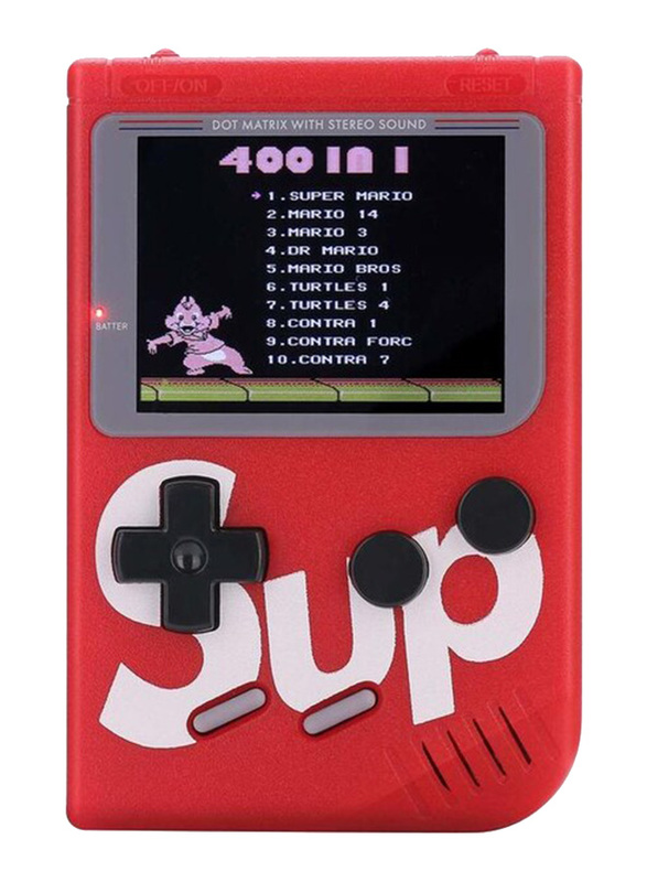 SUP Boy Retro Classic Mini Game Console Palm Game With 400 Games, Red