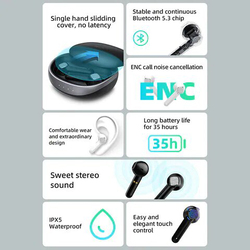 Mibro S1 True Wireless / Bluetooth In-Ear Noise Cancelling Earbuds, Black