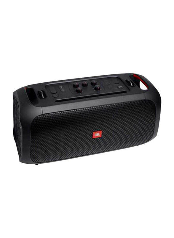 JBL Partybox On-The-Go Portable Party Speaker with Built-in Lights and Wireless Mic, Black