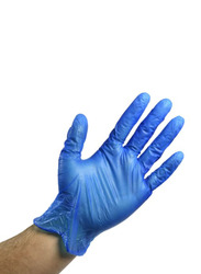 Falcon Lavish Blue Vinyl Powder Free Gloves, Extra Large, 100 Pieces