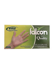 Falcon Lavish Vinyl Powder Free Gloves, Medium, 100 Pieces